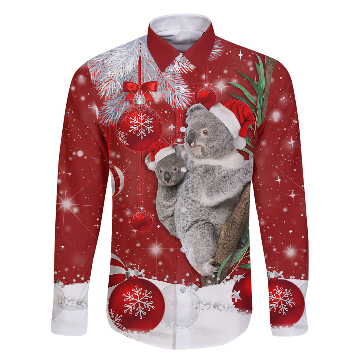 australia-christmas-family-matching-long-sleeve-bodycon-dress-and-hawaiian-shirt-santa-koala-ver02