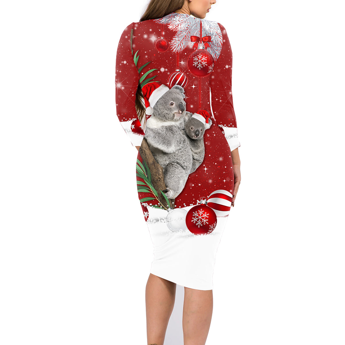 australia-christmas-family-matching-long-sleeve-bodycon-dress-and-hawaiian-shirt-santa-koala-ver02