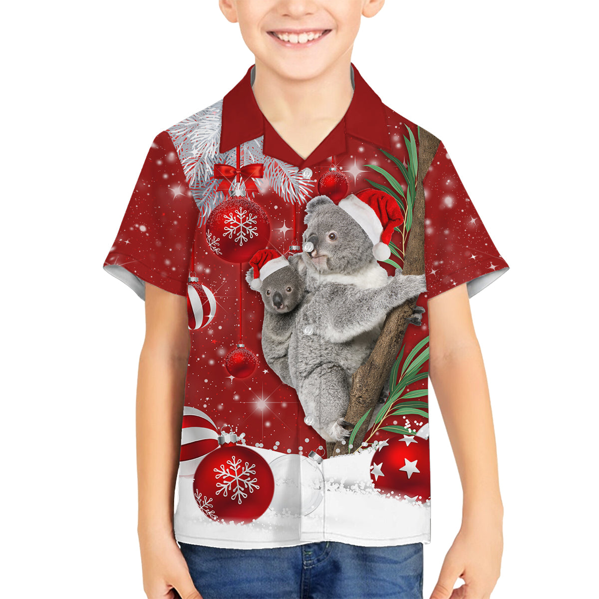 australia-christmas-family-matching-long-sleeve-bodycon-dress-and-hawaiian-shirt-santa-koala-ver02