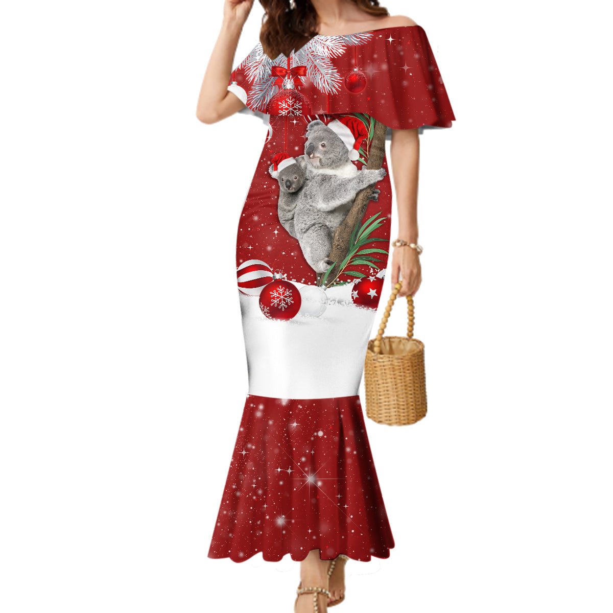 australia-christmas-family-matching-mermaid-dress-and-hawaiian-shirt-santa-koala-ver02