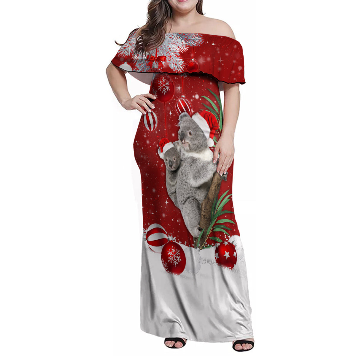 australia-christmas-family-matching-off-shoulder-maxi-dress-and-hawaiian-shirt-santa-koala-ver02