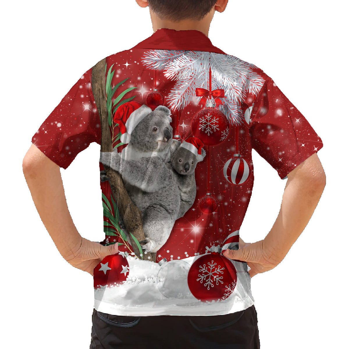 australia-christmas-family-matching-off-shoulder-short-dress-and-hawaiian-shirt-santa-koala-ver02