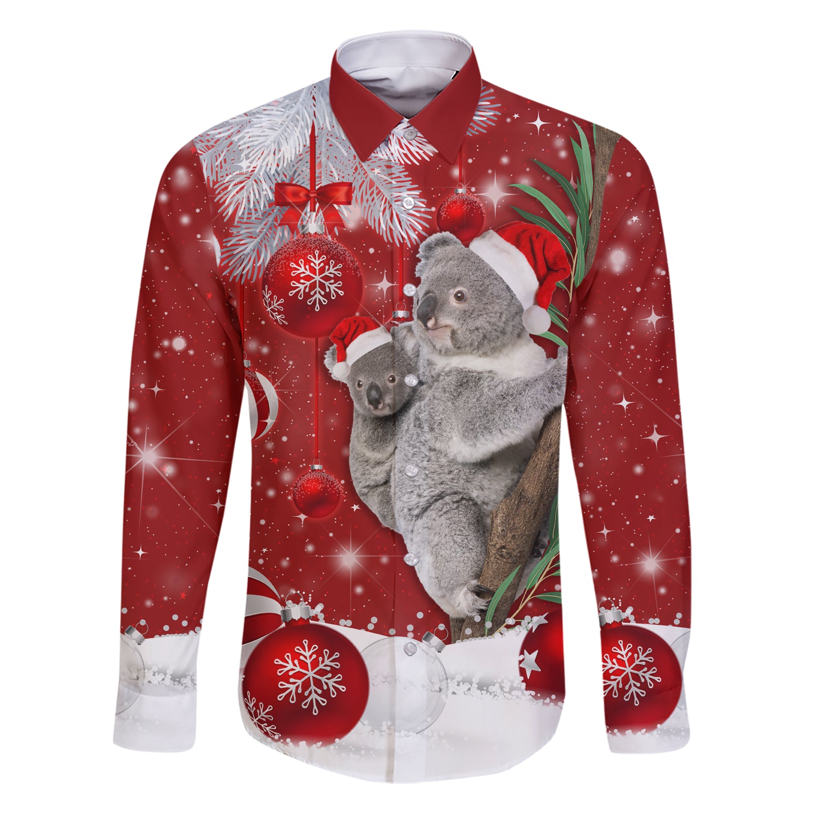 australia-christmas-family-matching-short-sleeve-bodycon-dress-and-hawaiian-shirt-santa-koala-ver02