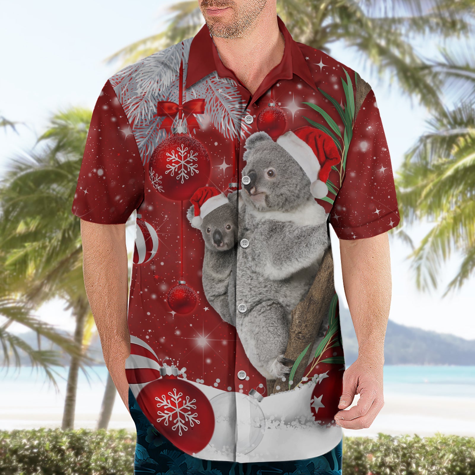 Australia Christmas Hawaiian Shirt Santa Koala Ver02 - Vibe Hoodie Shop