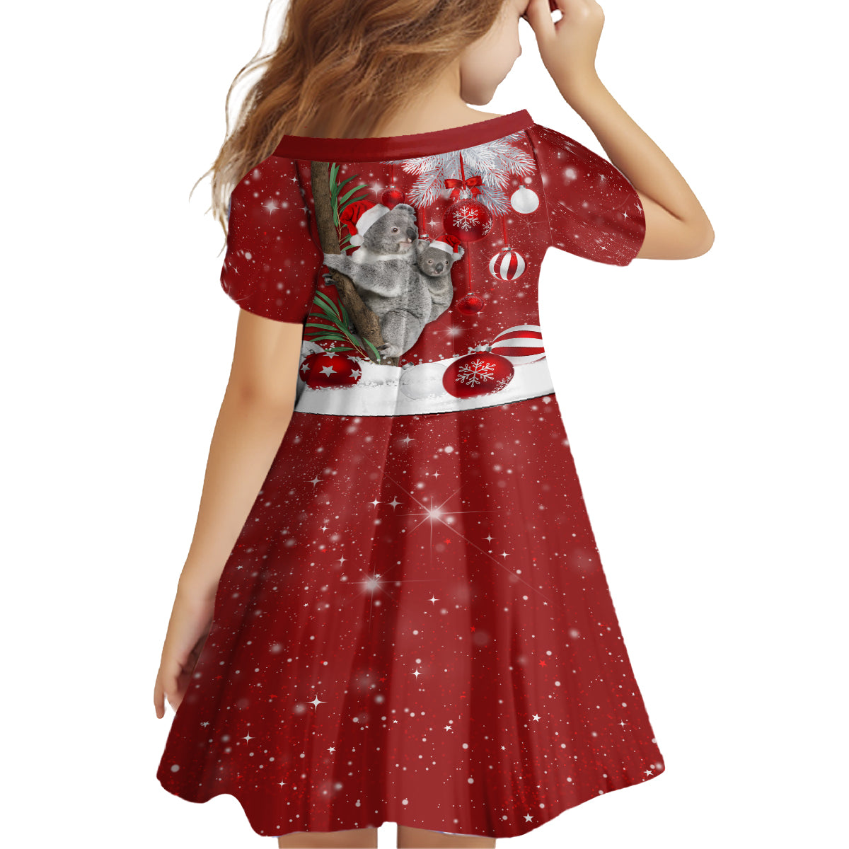 Australia Christmas Kid Short Sleeve Dress Santa Koala Ver02 - Vibe Hoodie Shop