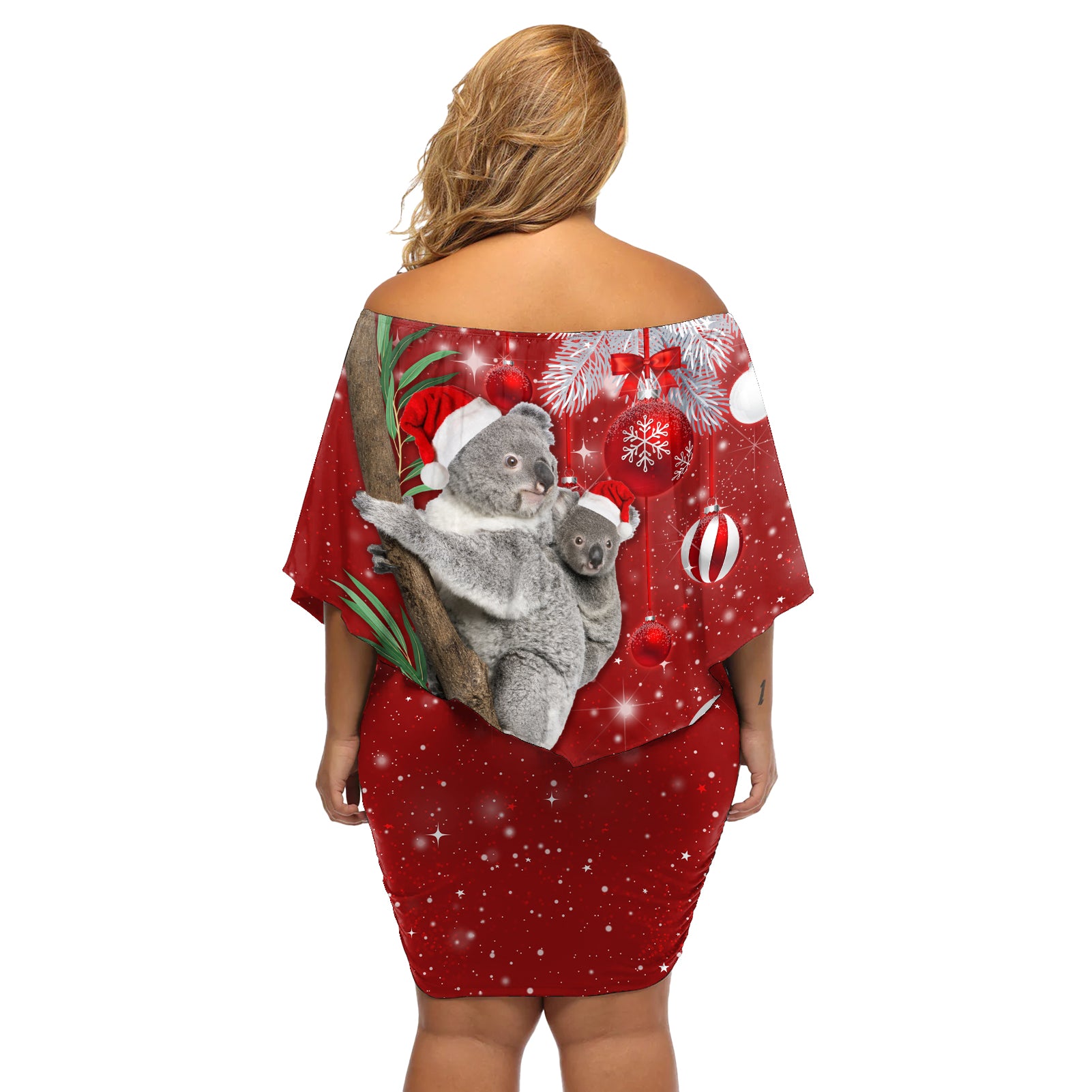 australia-christmas-off-shoulder-short-dress-santa-koala-ver02