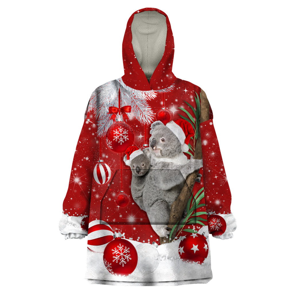 Australia Christmas Wearable Blanket Hoodie Santa Koala Ver02 - Vibe Hoodie Shop