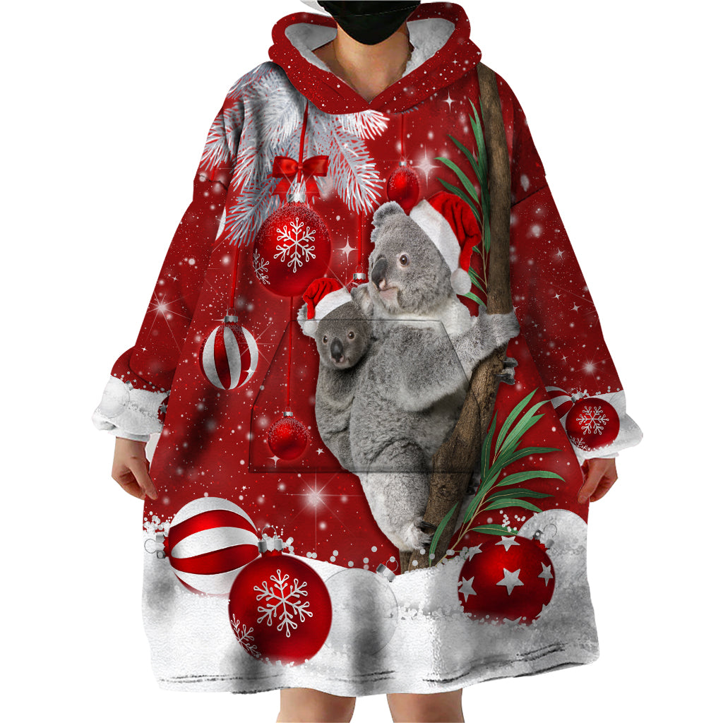 Australia Christmas Wearable Blanket Hoodie Santa Koala Ver02 - Vibe Hoodie Shop