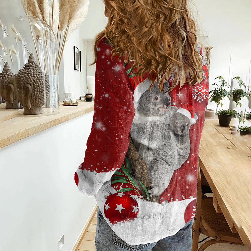 Australia Christmas Women Casual Shirt Santa Koala Ver02 - Vibe Hoodie Shop