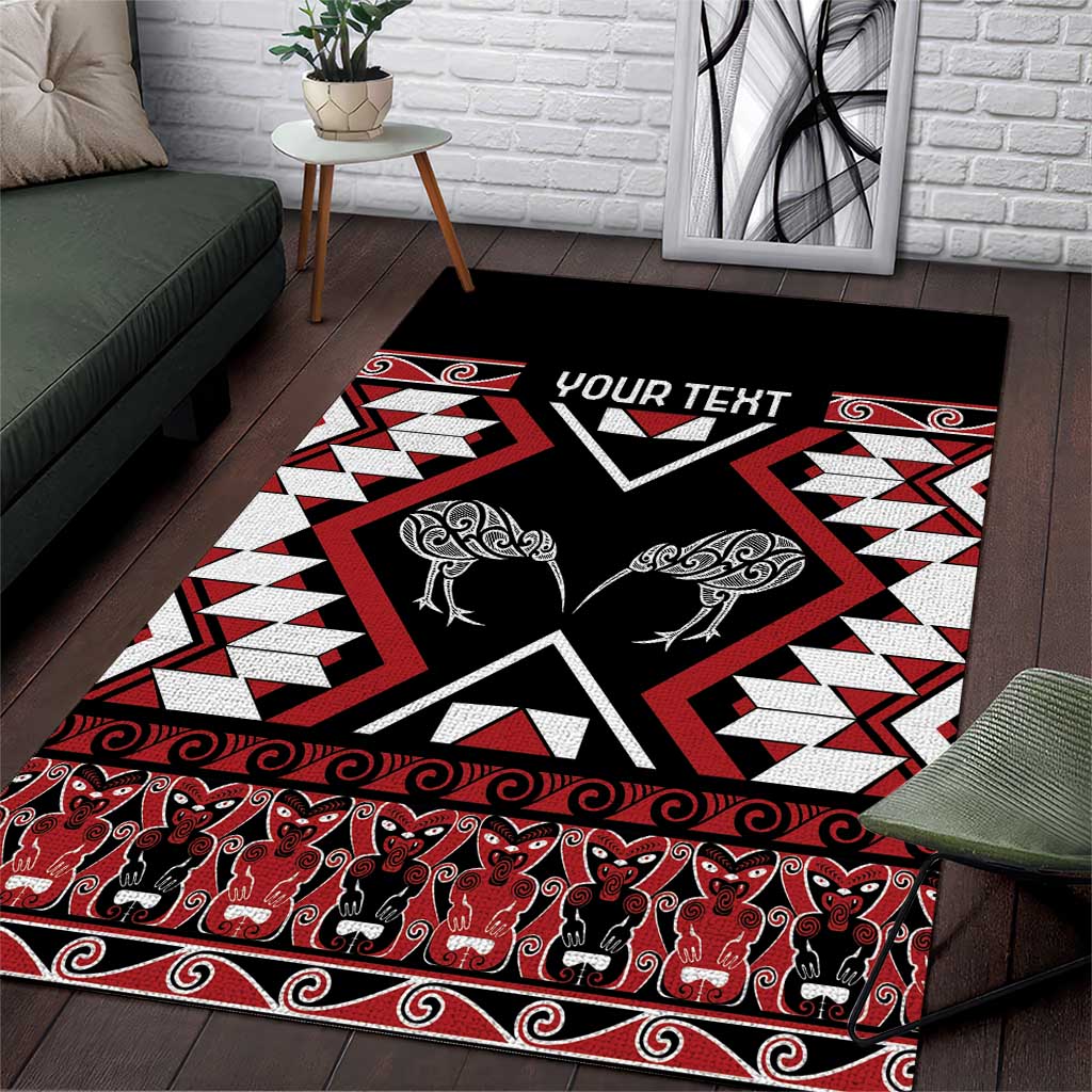 Personalised Taniko Motifs Aotearoa Area Rug Waitangi Kowhaiwhai Kiwi - Vibe Hoodie Shop