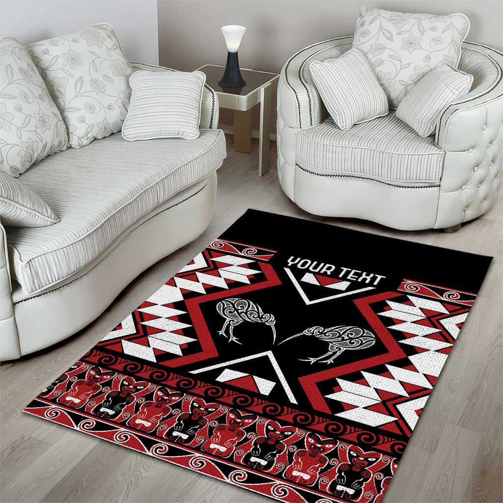 Personalised Taniko Motifs Aotearoa Area Rug Waitangi Kowhaiwhai Kiwi - Vibe Hoodie Shop