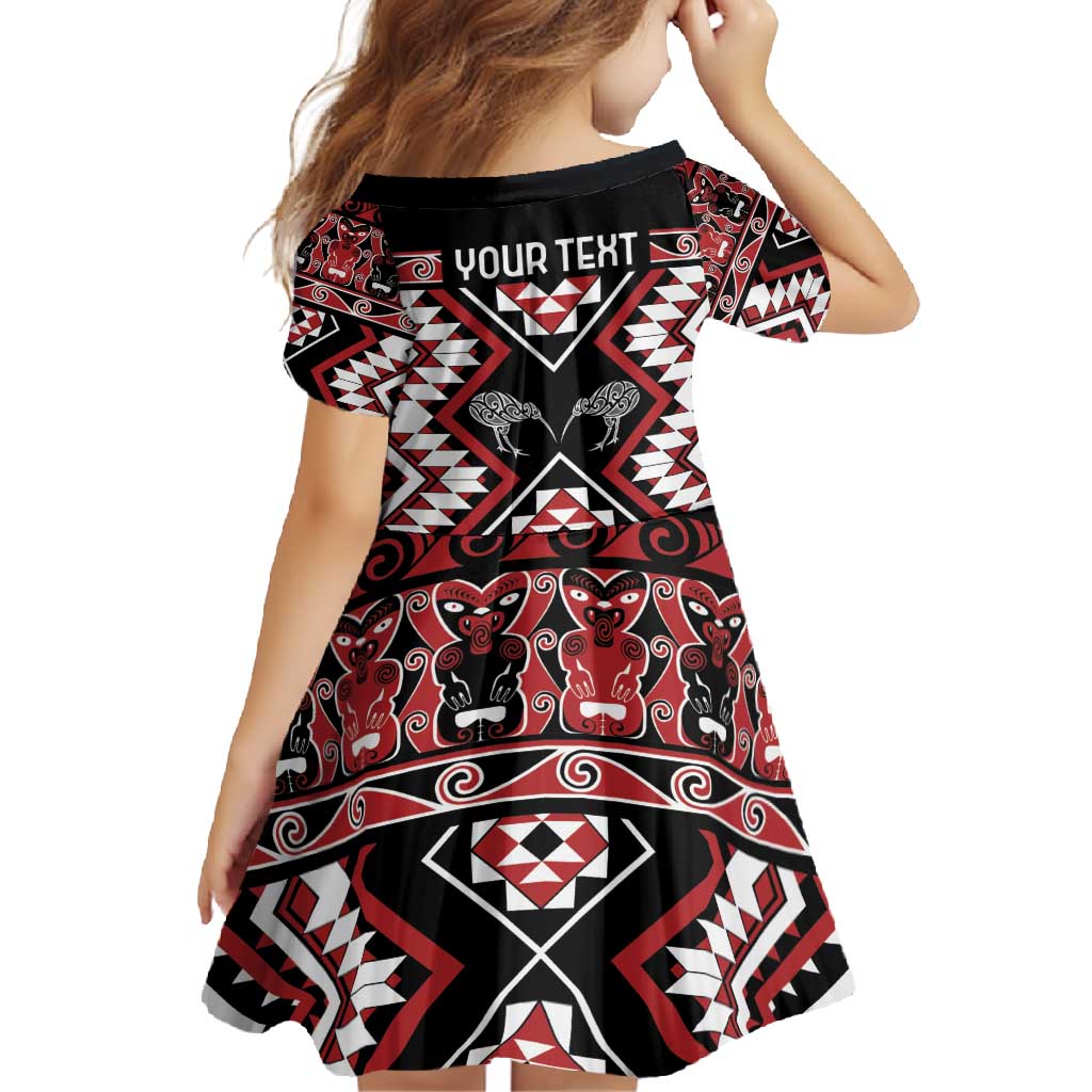 Personalised Taniko Motifs Aotearoa Family Matching Long Sleeve Bodycon Dress and Hawaiian Shirt Waitangi Kowhaiwhai Kiwi