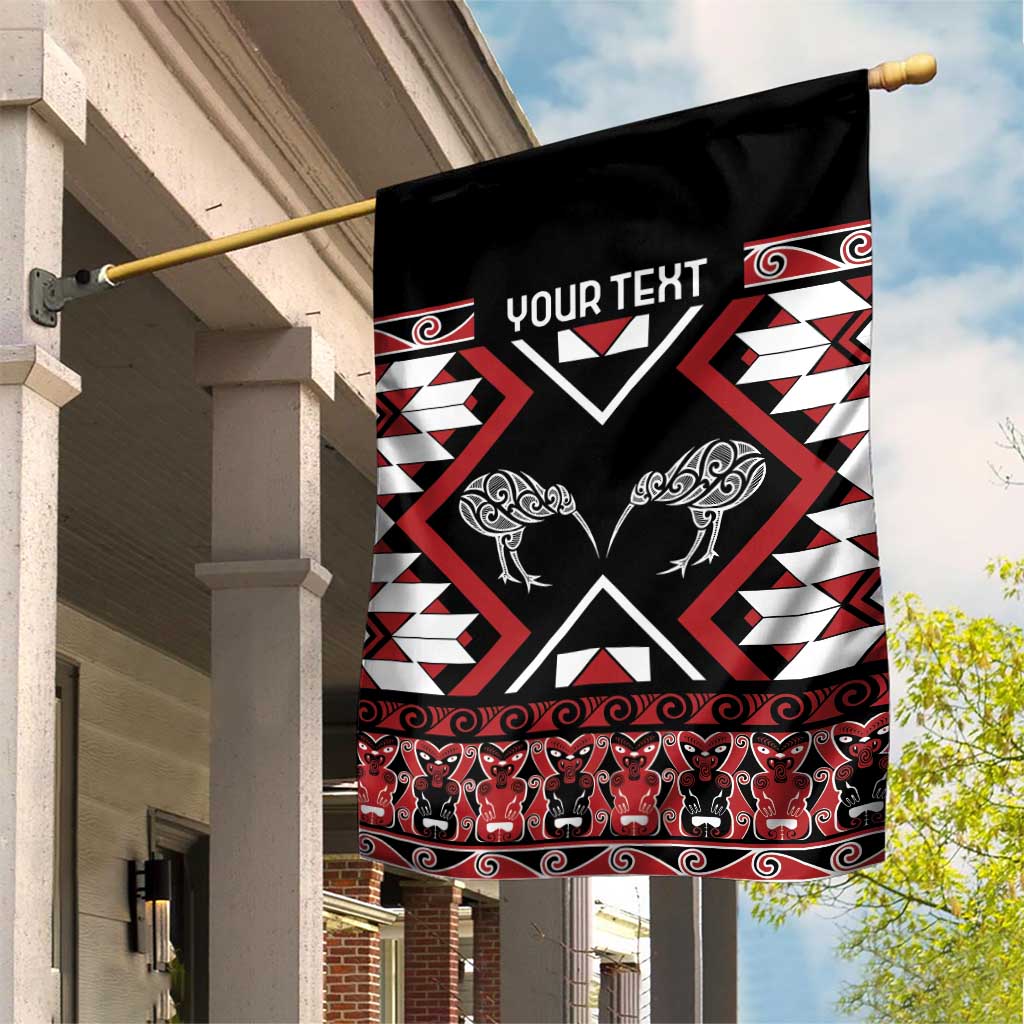 Personalised Taniko Motifs Aotearoa Garden Flag Waitangi Kowhaiwhai Kiwi - Vibe Hoodie Shop