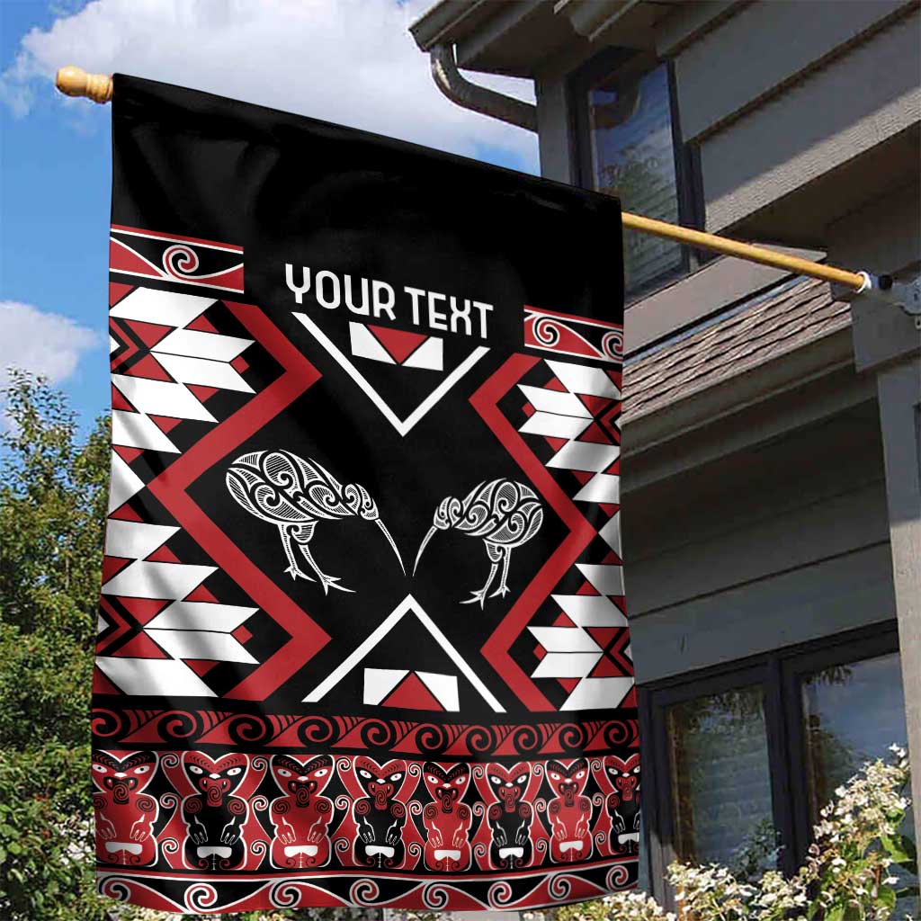Personalised Taniko Motifs Aotearoa Garden Flag Waitangi Kowhaiwhai Kiwi - Vibe Hoodie Shop
