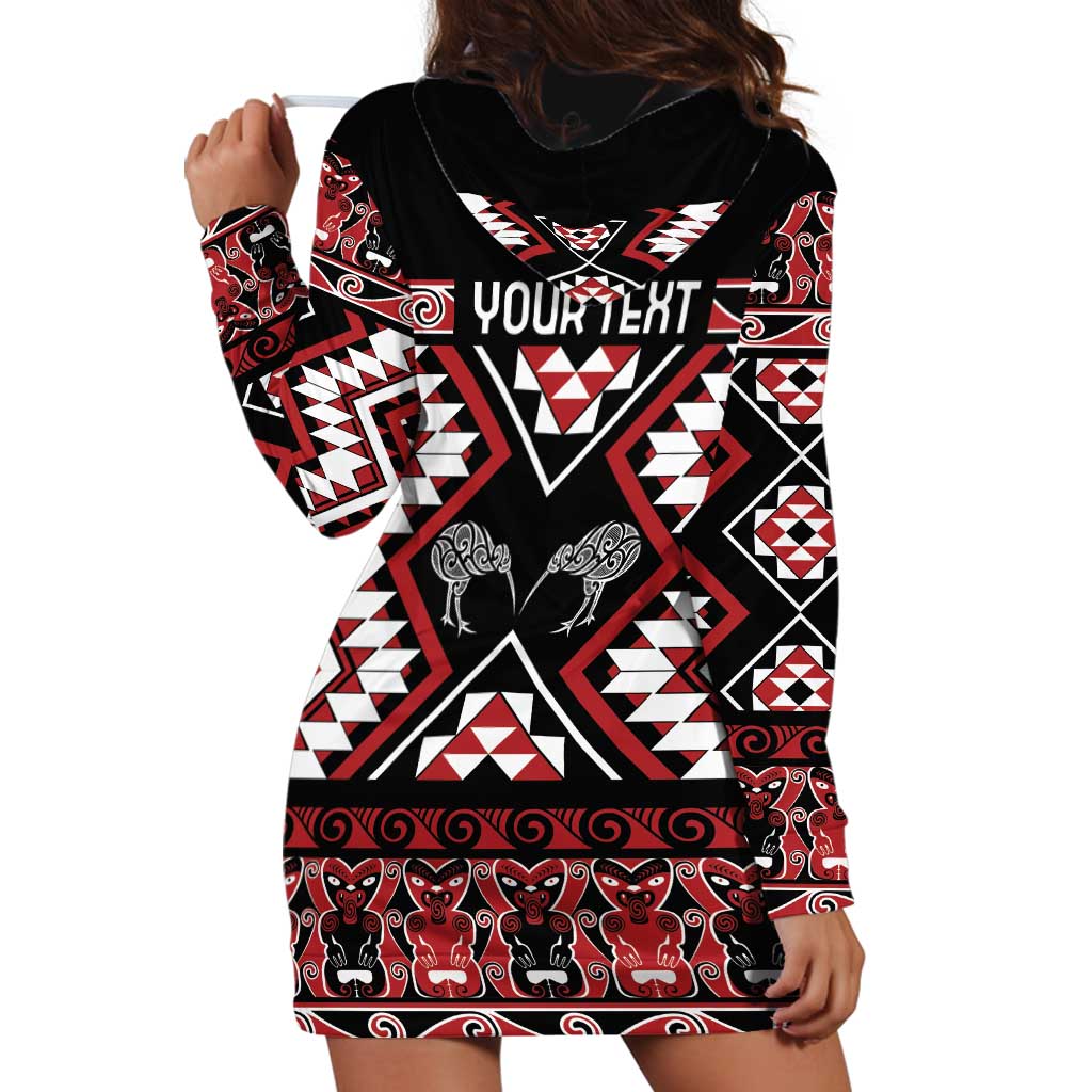 Personalised Taniko Motifs Aotearoa Hoodie Dress Waitangi Kowhaiwhai Kiwi - Vibe Hoodie Shop