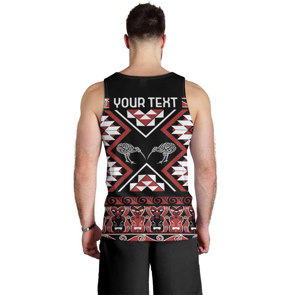 Personalised Taniko Motifs Aotearoa Men Tank Top Waitangi Kowhaiwhai Kiwi - Vibe Hoodie Shop