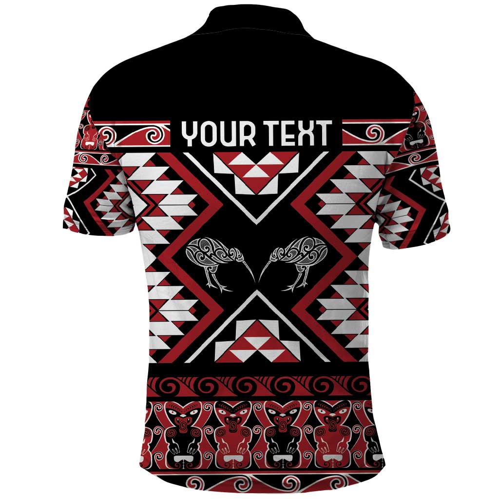 Personalised Taniko Motifs Aotearoa Polo Shirt Waitangi Kowhaiwhai Kiwi - Vibe Hoodie Shop