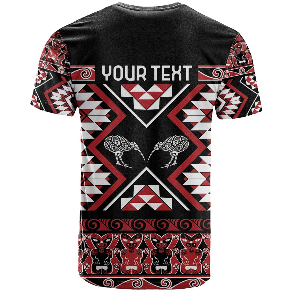 Personalised Taniko Motifs Aotearoa T Shirt Waitangi Kowhaiwhai Kiwi - Vibe Hoodie Shop