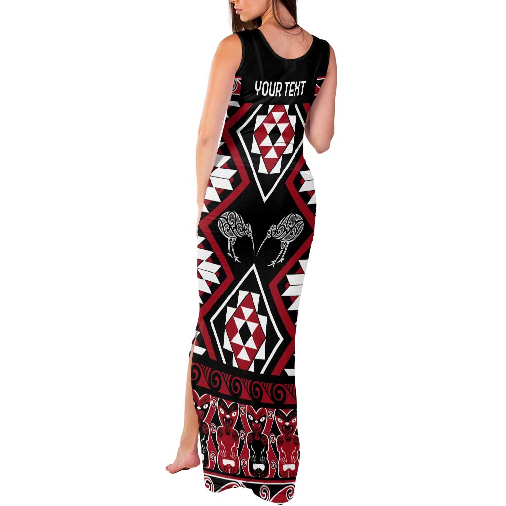 Personalised Taniko Motifs Aotearoa Tank Maxi Dress Waitangi Kowhaiwhai Kiwi