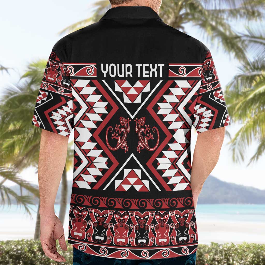 Personalised Aotearoa Waitangi Hawaiian Shirt Taniko Motifs - Mania Gecko - Vibe Hoodie Shop