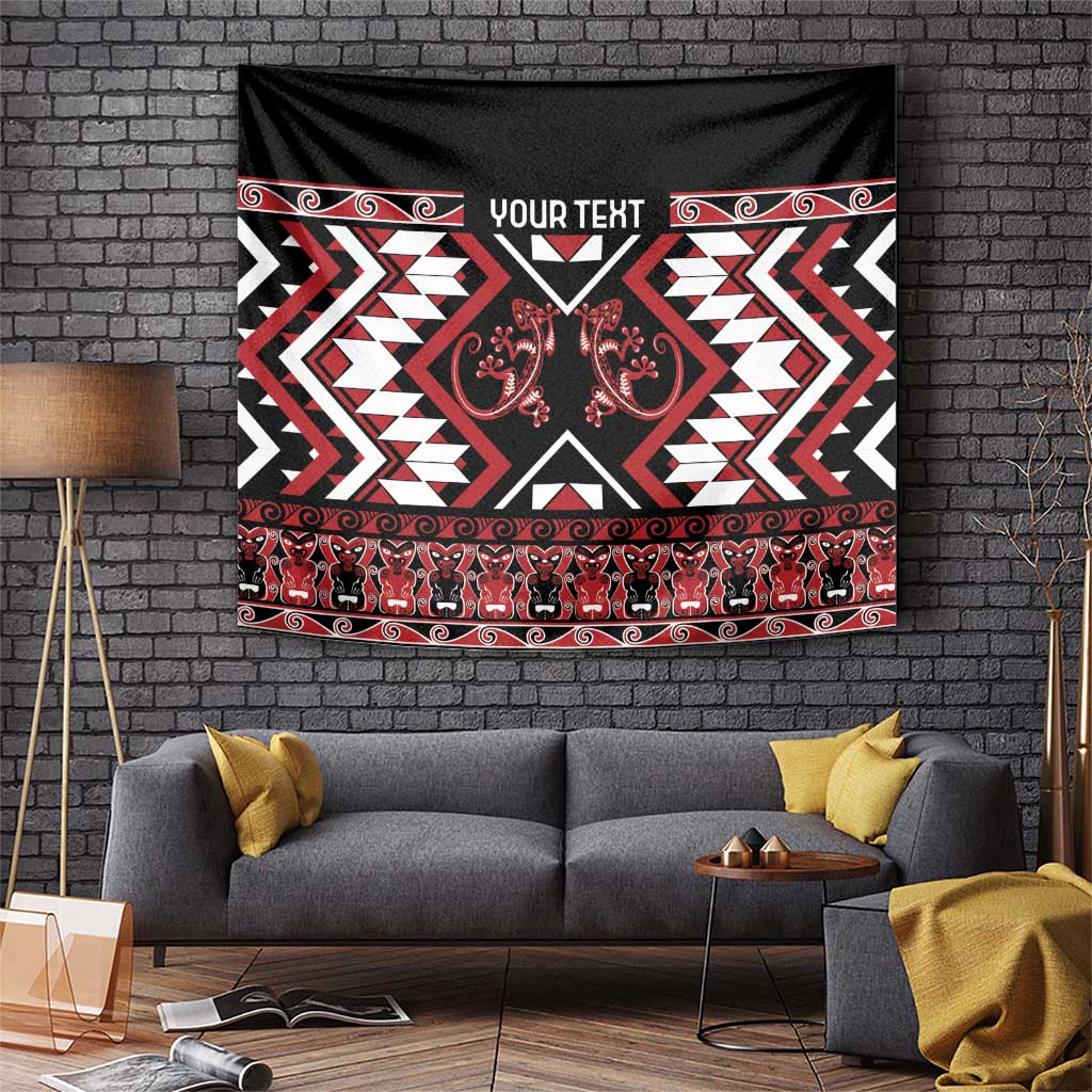 Personalised Aotearoa Waitangi Tapestry Taniko Motifs - Mania Gecko - Vibe Hoodie Shop