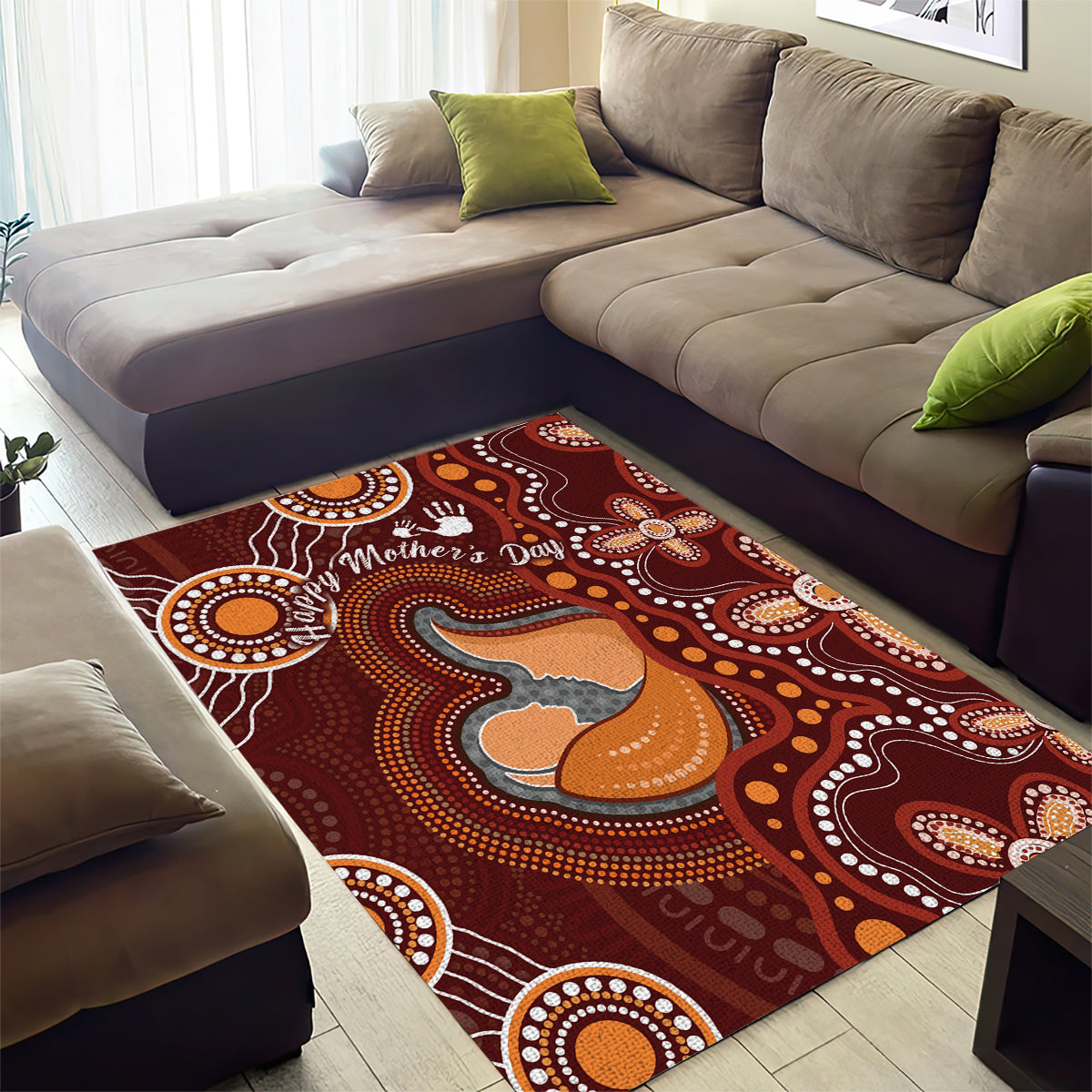 Australia Mother's Day Indigenous Area Rug Aboriginal Art - Vibe Hoodie Shop