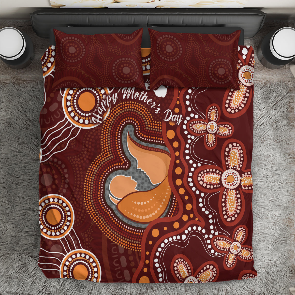Australia Mother's Day Indigenous Bedding Set Aboriginal Art - Vibe Hoodie Shop