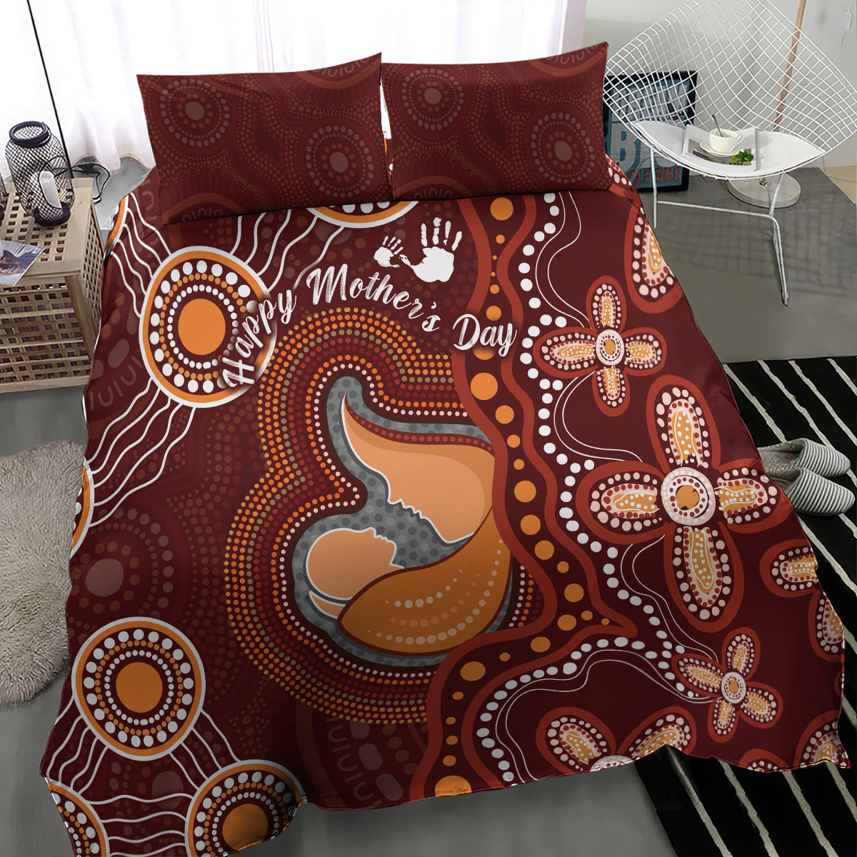 Australia Mother's Day Indigenous Bedding Set Aboriginal Art - Vibe Hoodie Shop