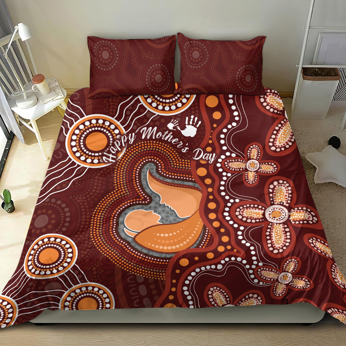 Australia Mother's Day Indigenous Bedding Set Aboriginal Art - Vibe Hoodie Shop