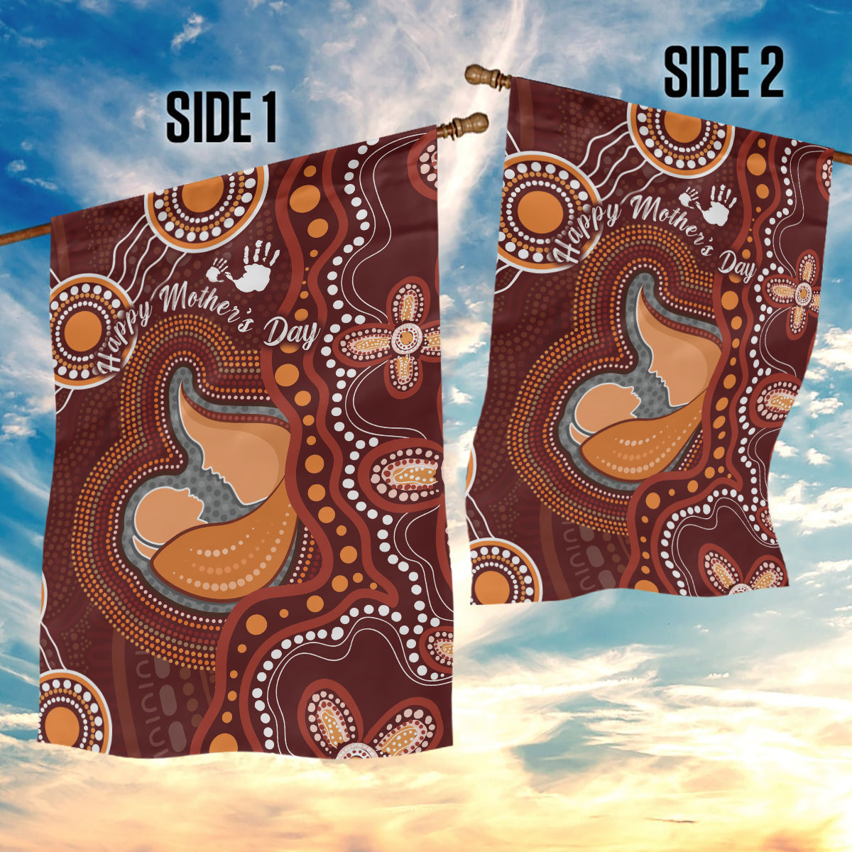 Australia Mother's Day Indigenous Garden Flag Aboriginal Art - Vibe Hoodie Shop