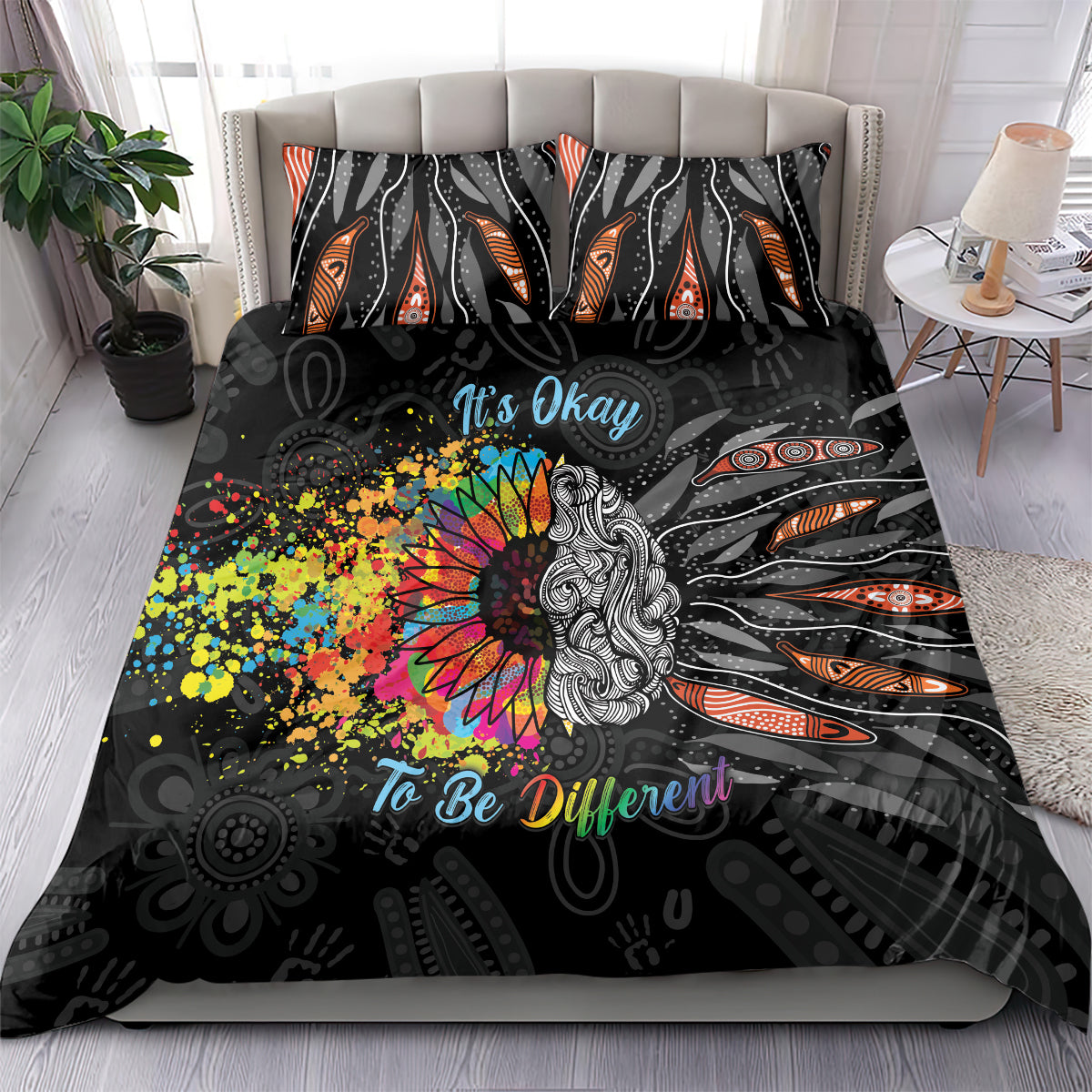 Australia Aboriginal Bedding Set Autism It's Okay To Be Different - Vibe Hoodie Shop