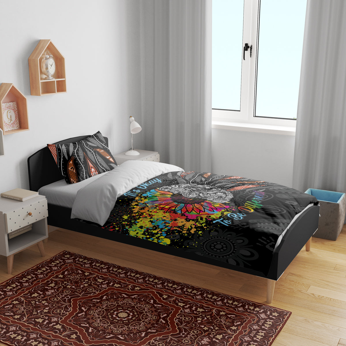 Australia Aboriginal Bedding Set Autism It's Okay To Be Different - Vibe Hoodie Shop