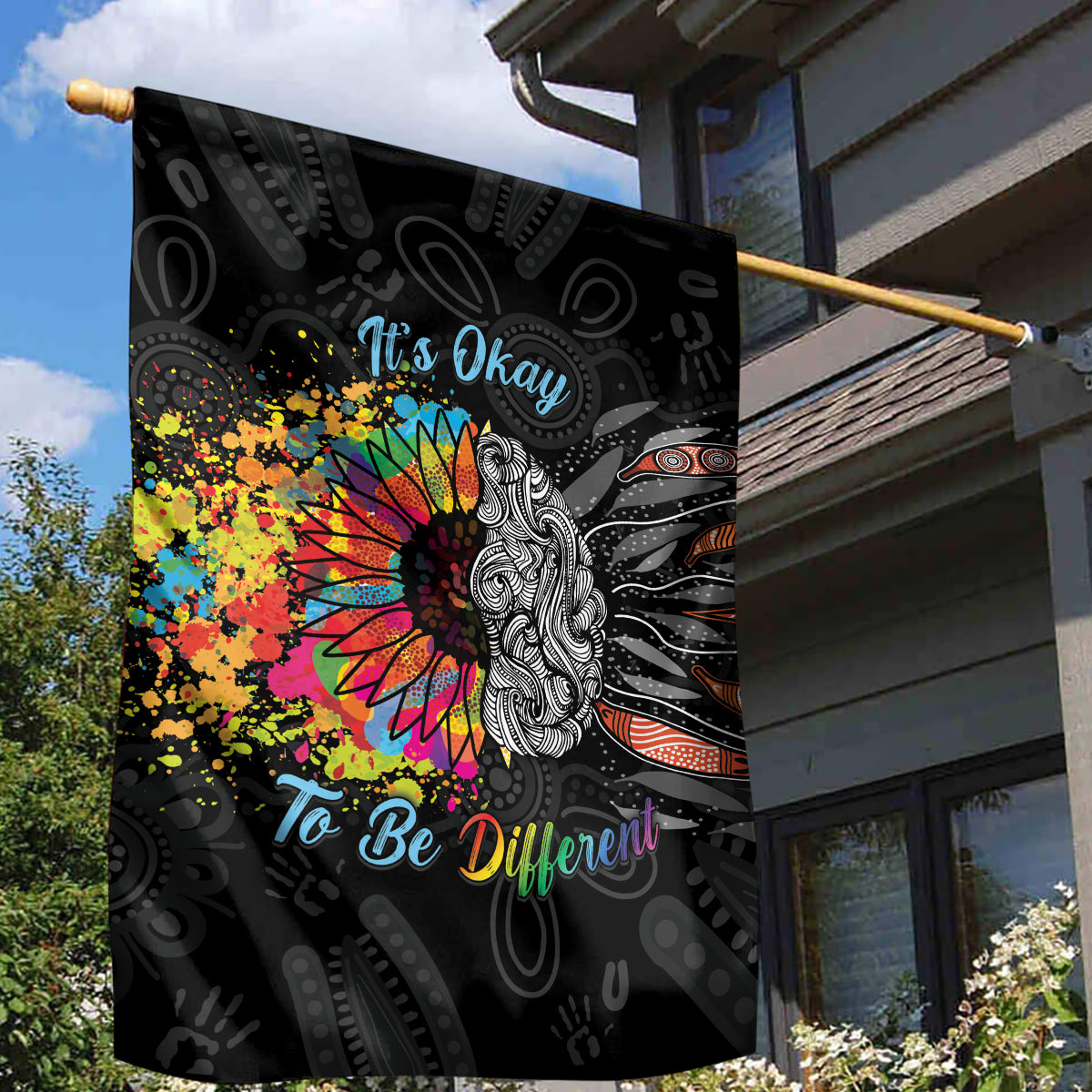 Australia Aboriginal Garden Flag Autism It's Okay To Be Different - Vibe Hoodie Shop