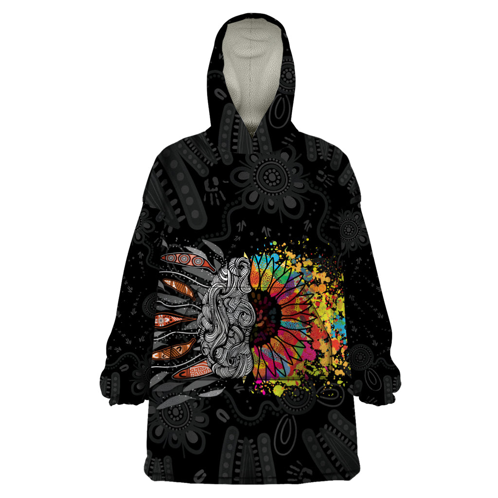 Australia Aboriginal Wearable Blanket Hoodie Autism It's Okay To Be Different - Vibe Hoodie Shop