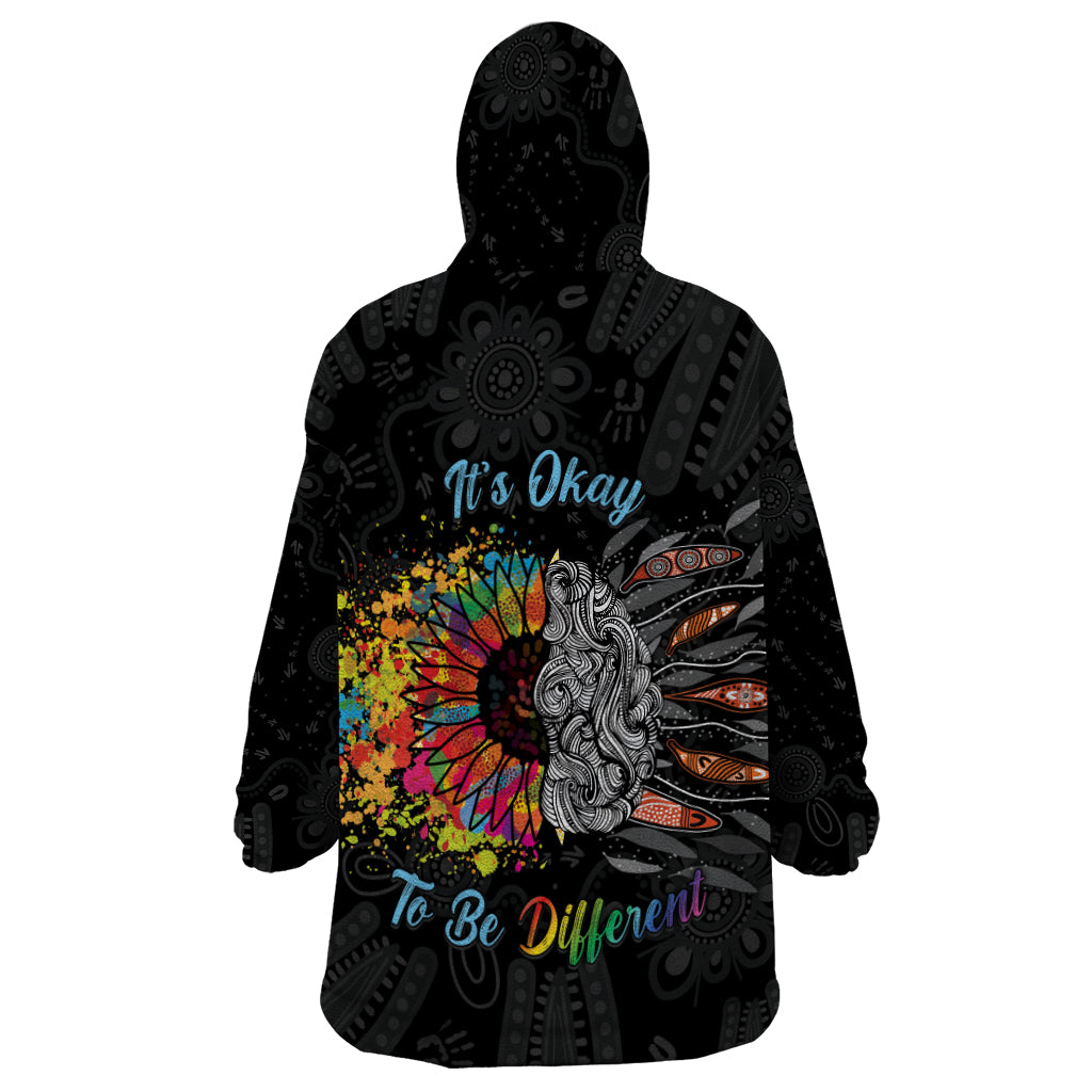 Australia Aboriginal Wearable Blanket Hoodie Autism It's Okay To Be Different - Vibe Hoodie Shop