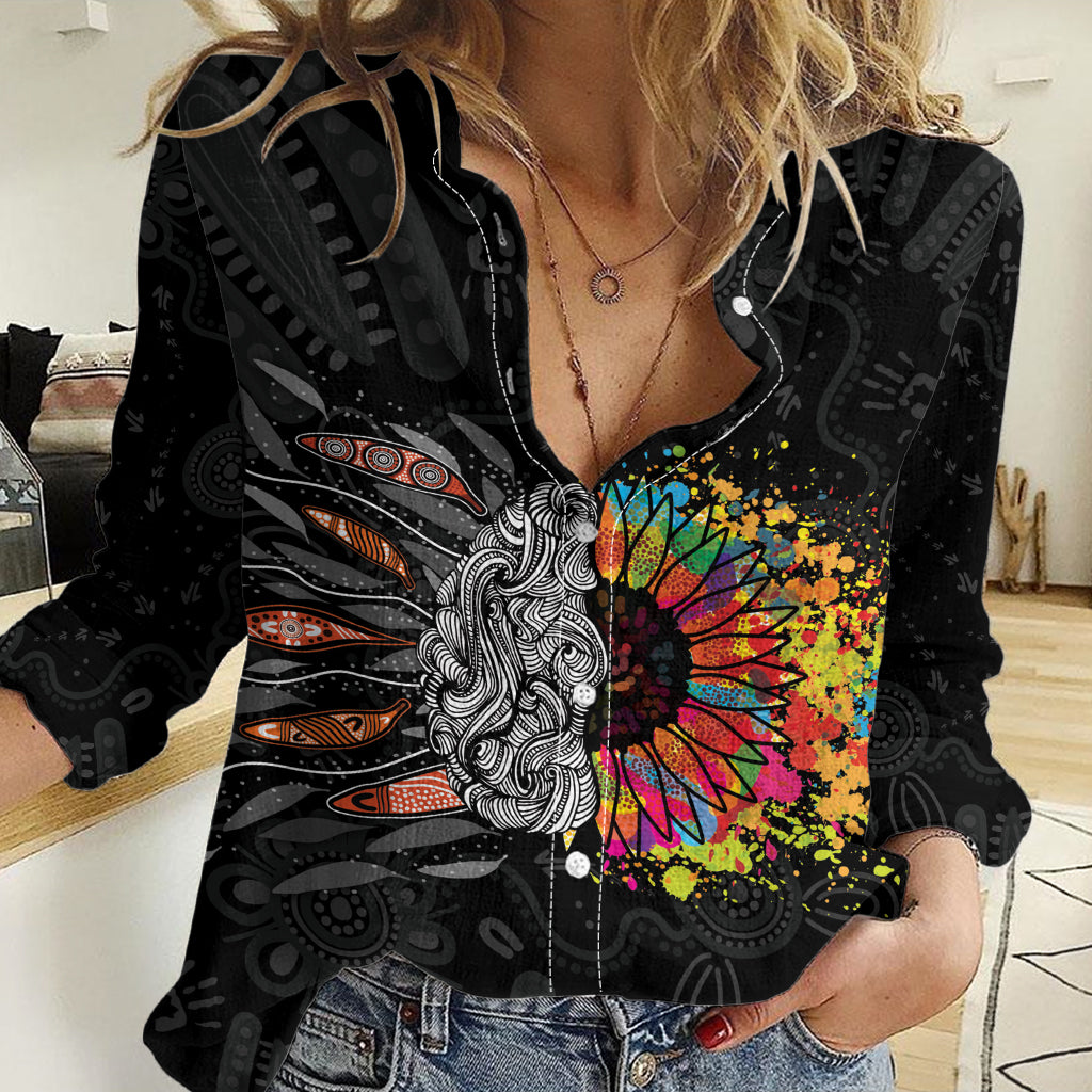 Australia Aboriginal Women Casual Shirt Autism It's Okay To Be Different - Vibe Hoodie Shop