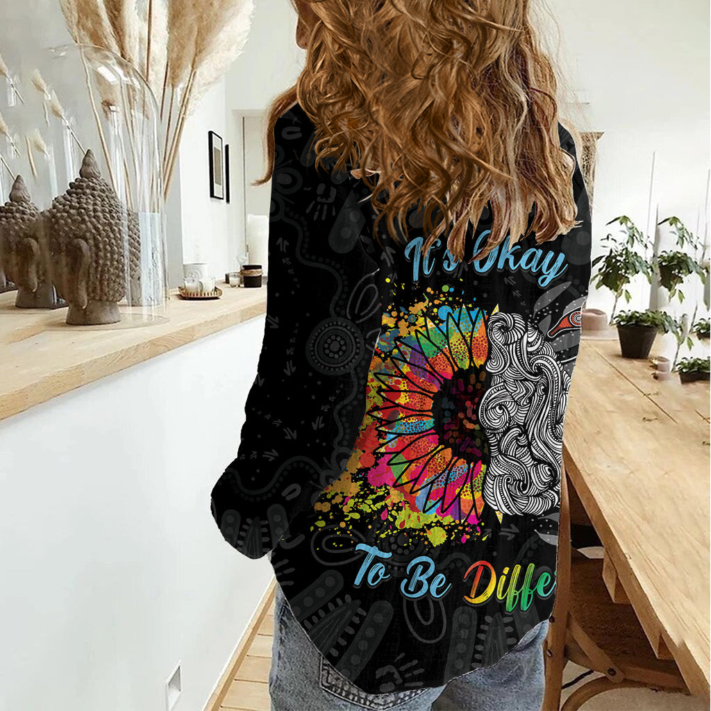 Australia Aboriginal Women Casual Shirt Autism It's Okay To Be Different - Vibe Hoodie Shop