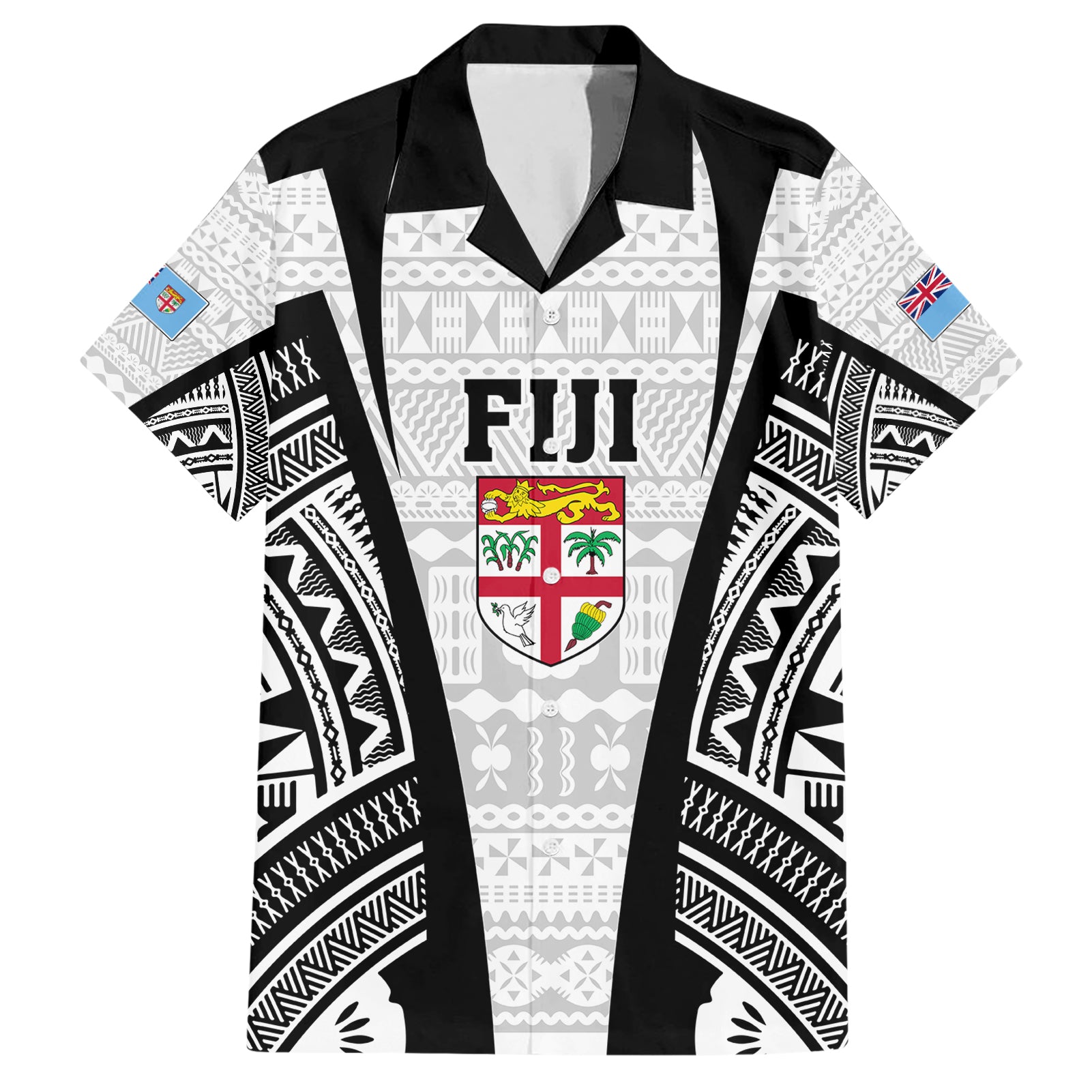 Personalised Fiji Rugby Hawaiian Shirt 2023 World Cup History Makers - White Ver - Vibe Hoodie Shop