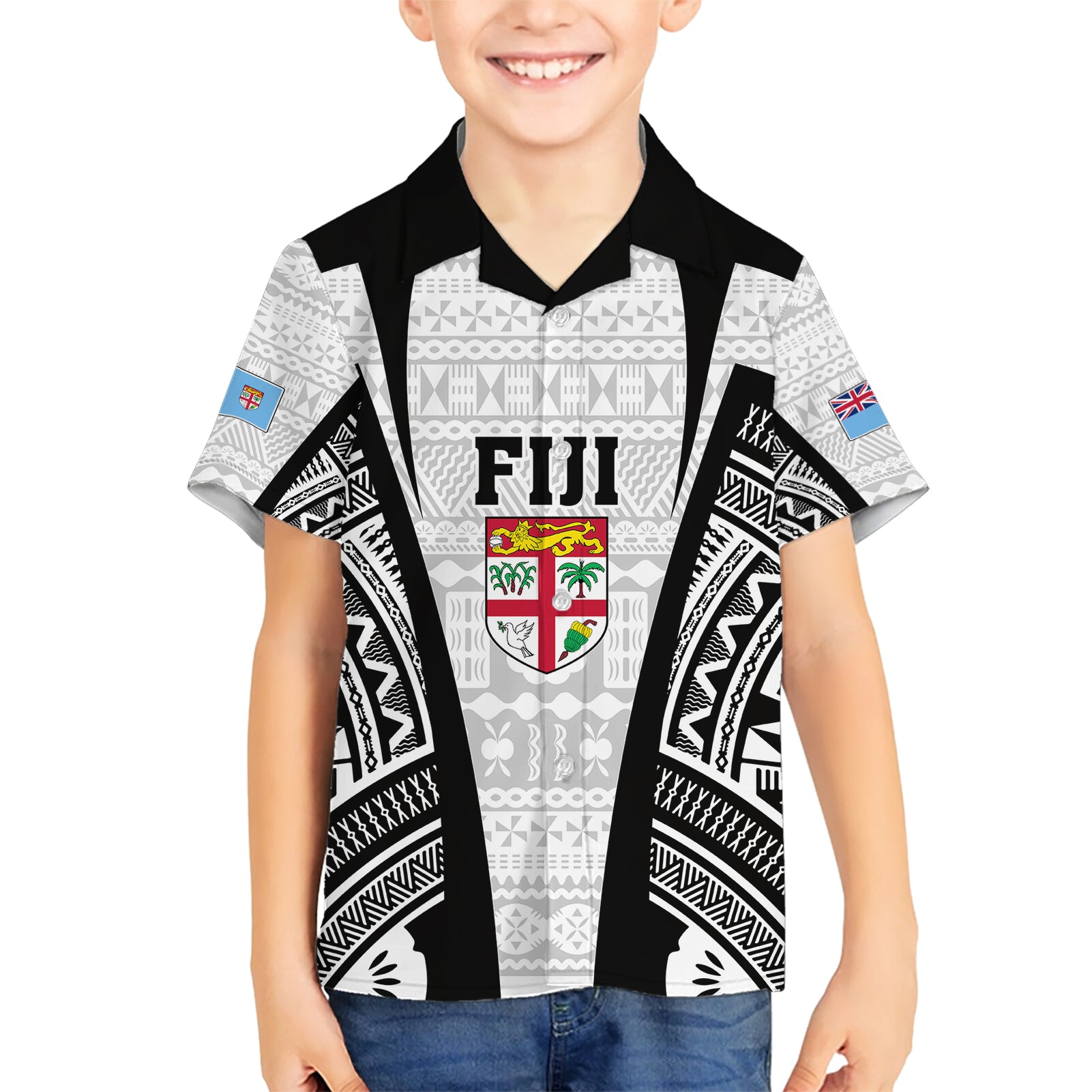 Personalised Fiji Rugby Hawaiian Shirt 2023 World Cup History Makers - White Ver - Vibe Hoodie Shop