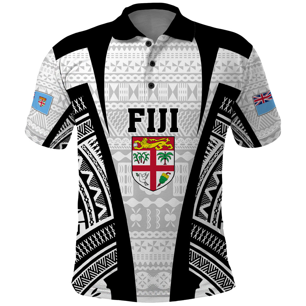 Personalised Fiji Rugby Polo Shirt 2023 World Cup History Makers - White Ver - Vibe Hoodie Shop