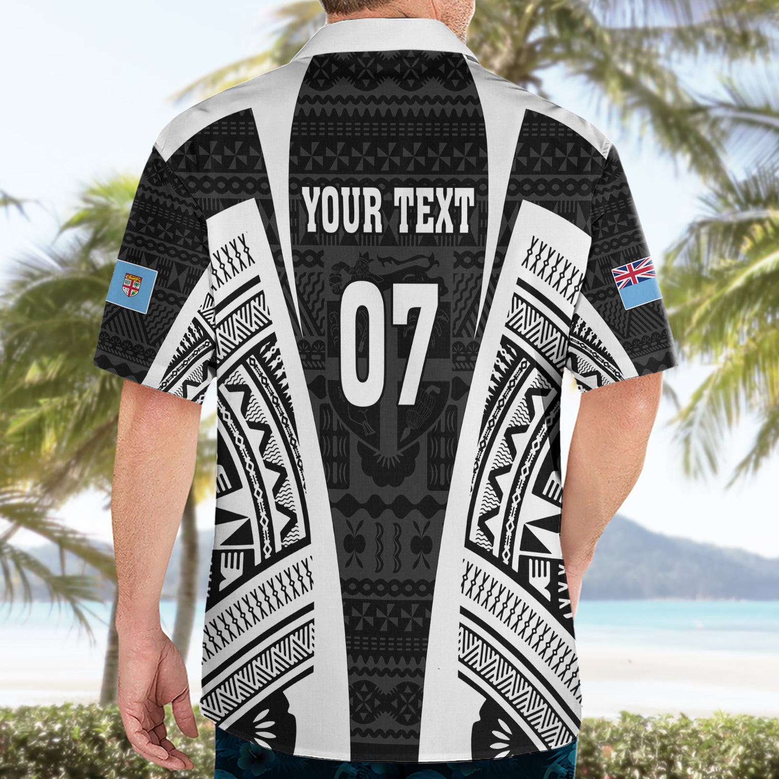 Personalised Fiji Rugby Hawaiian Shirt 2023 World Cup History Makers - Black Ver - Vibe Hoodie Shop
