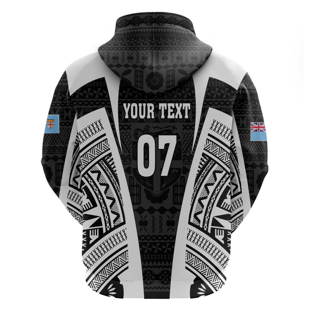 Personalised Fiji Rugby Hoodie 2023 World Cup History Makers - Black Ver LT7 - Vibe Hoodie Shop