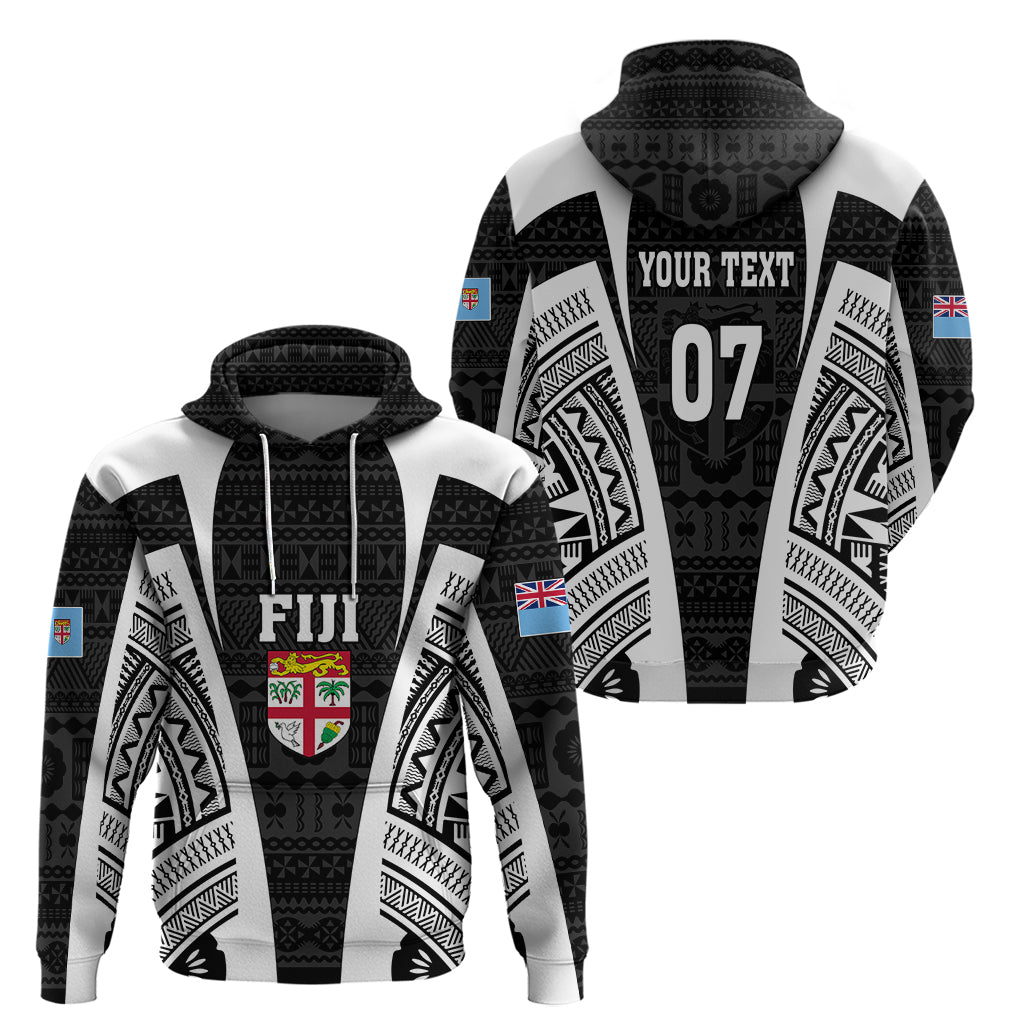 Personalised Fiji Rugby Hoodie 2023 World Cup History Makers - Black Ver LT7 - Vibe Hoodie Shop