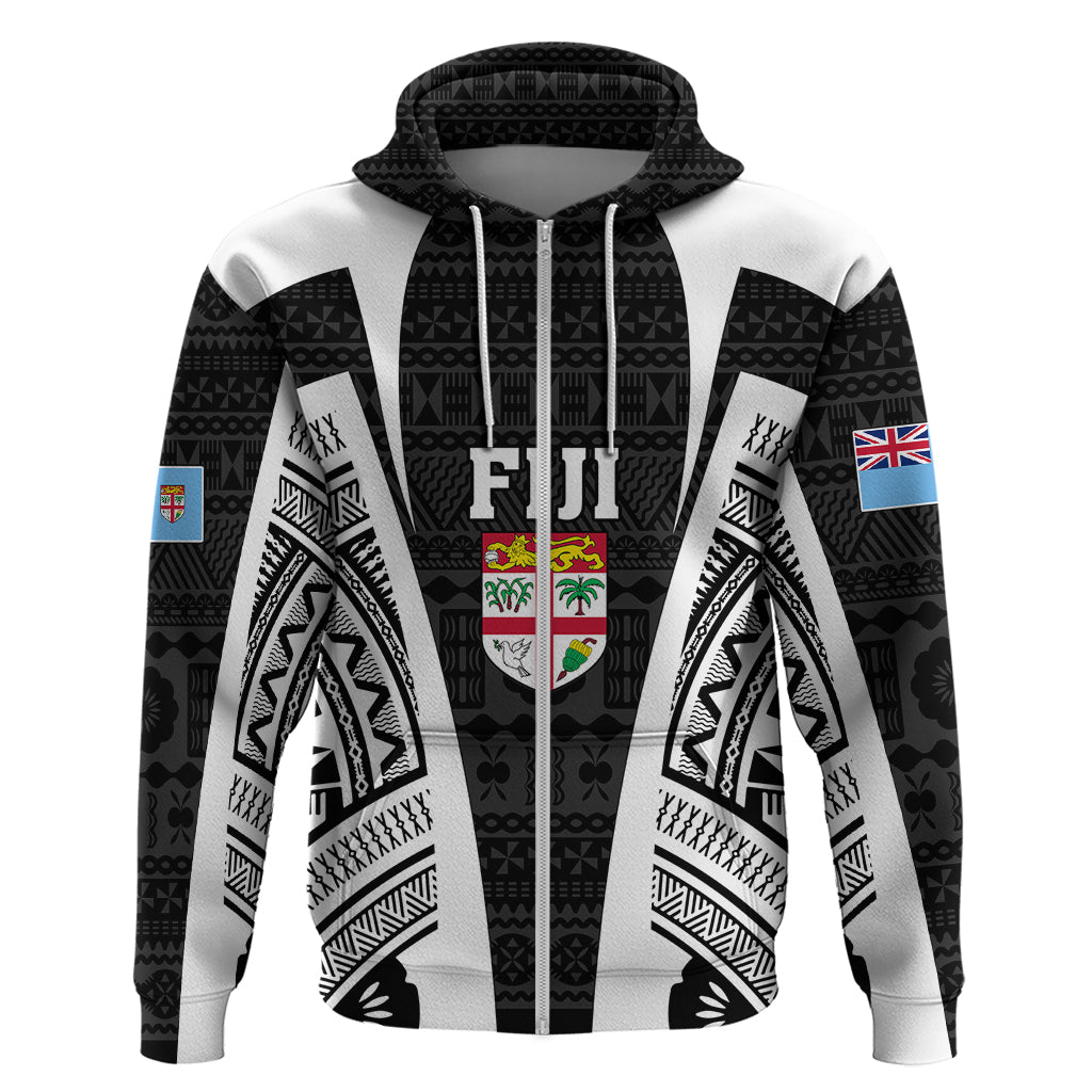 Personalised Fiji Rugby Hoodie 2023 World Cup History Makers - Black Ver LT7 - Vibe Hoodie Shop