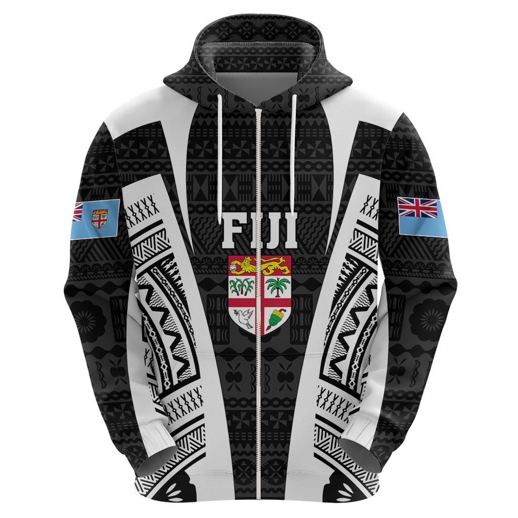Personalised Fiji Rugby Hoodie 2023 World Cup History Makers - Black Ver LT7 - Vibe Hoodie Shop