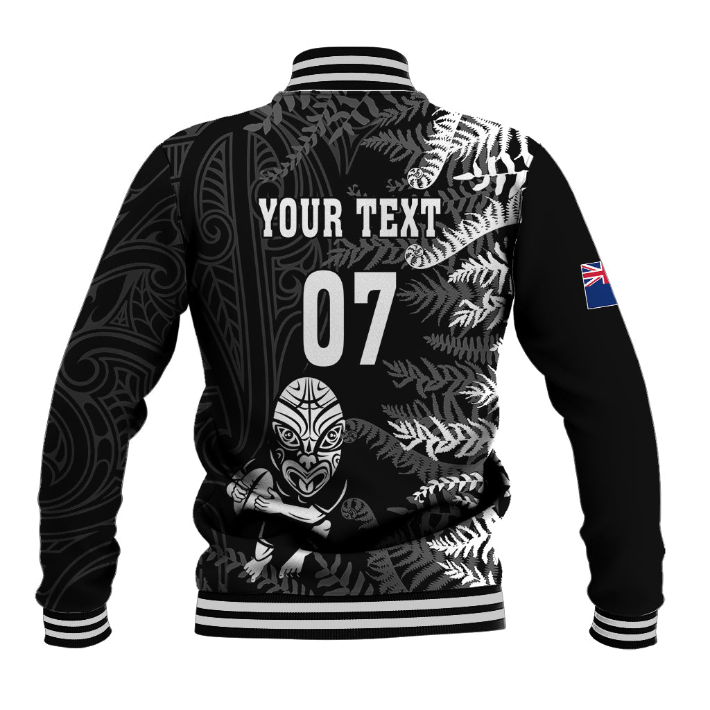 Personalised New Zealand Rugby Baseball Jacket Silver Fern Basic 2023 World Cup - Vibe Hoodie Shop
