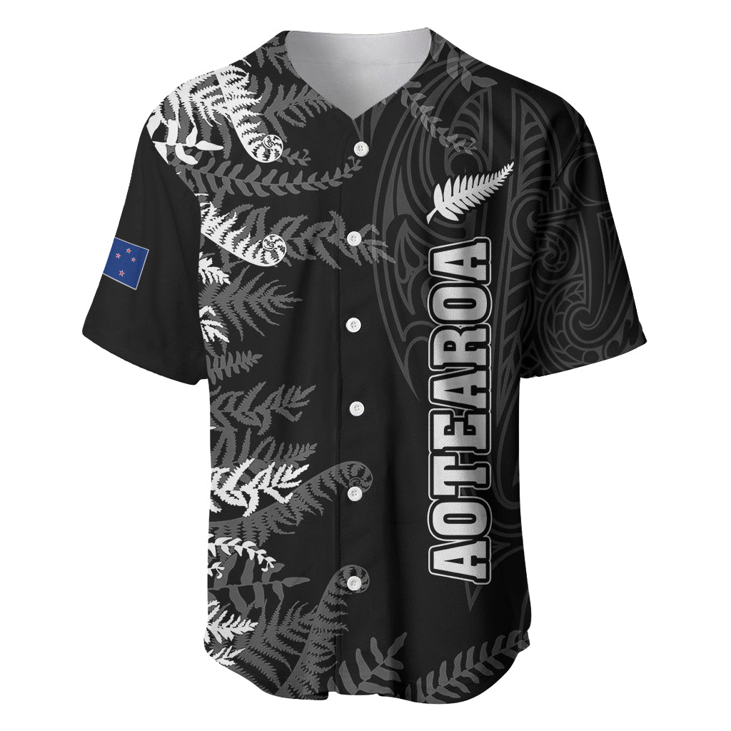 Personalised New Zealand Rugby Baseball Jersey Silver Fern Basic 2023 World Cup - Vibe Hoodie Shop