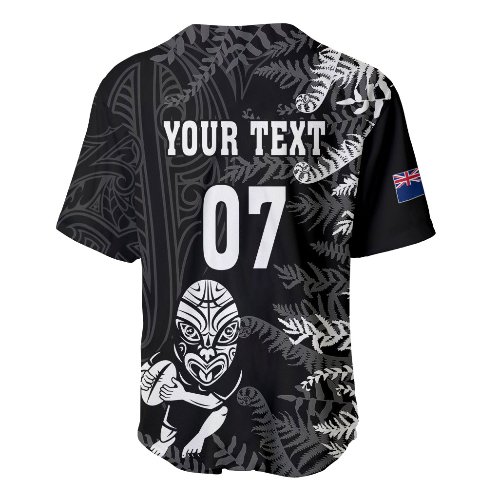 Personalised New Zealand Rugby Baseball Jersey Silver Fern Basic 2023 World Cup - Vibe Hoodie Shop
