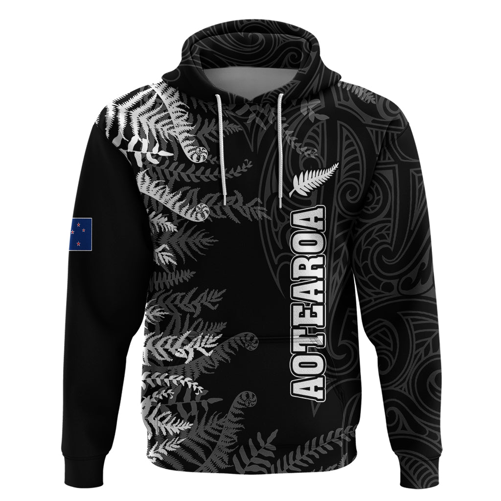 Personalised New Zealand Rugby Hoodie Silver Fern Basic 2023 World Cup LT7 - Vibe Hoodie Shop