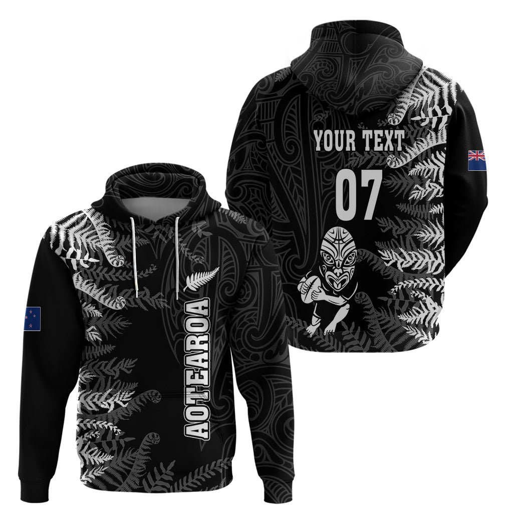 Personalised New Zealand Rugby Hoodie Silver Fern Basic 2023 World Cup LT7 - Vibe Hoodie Shop